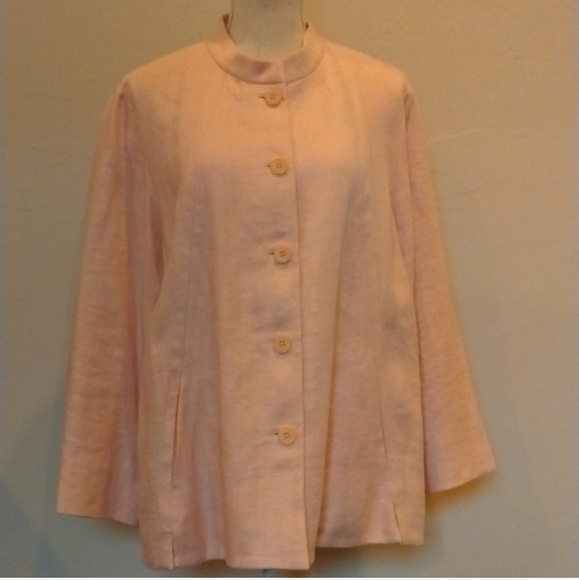 Eileen Fisher Jackets & Blazers - Eileen Fisher Spring pink swing stylelinen cotton, lined blazer w/ pockets